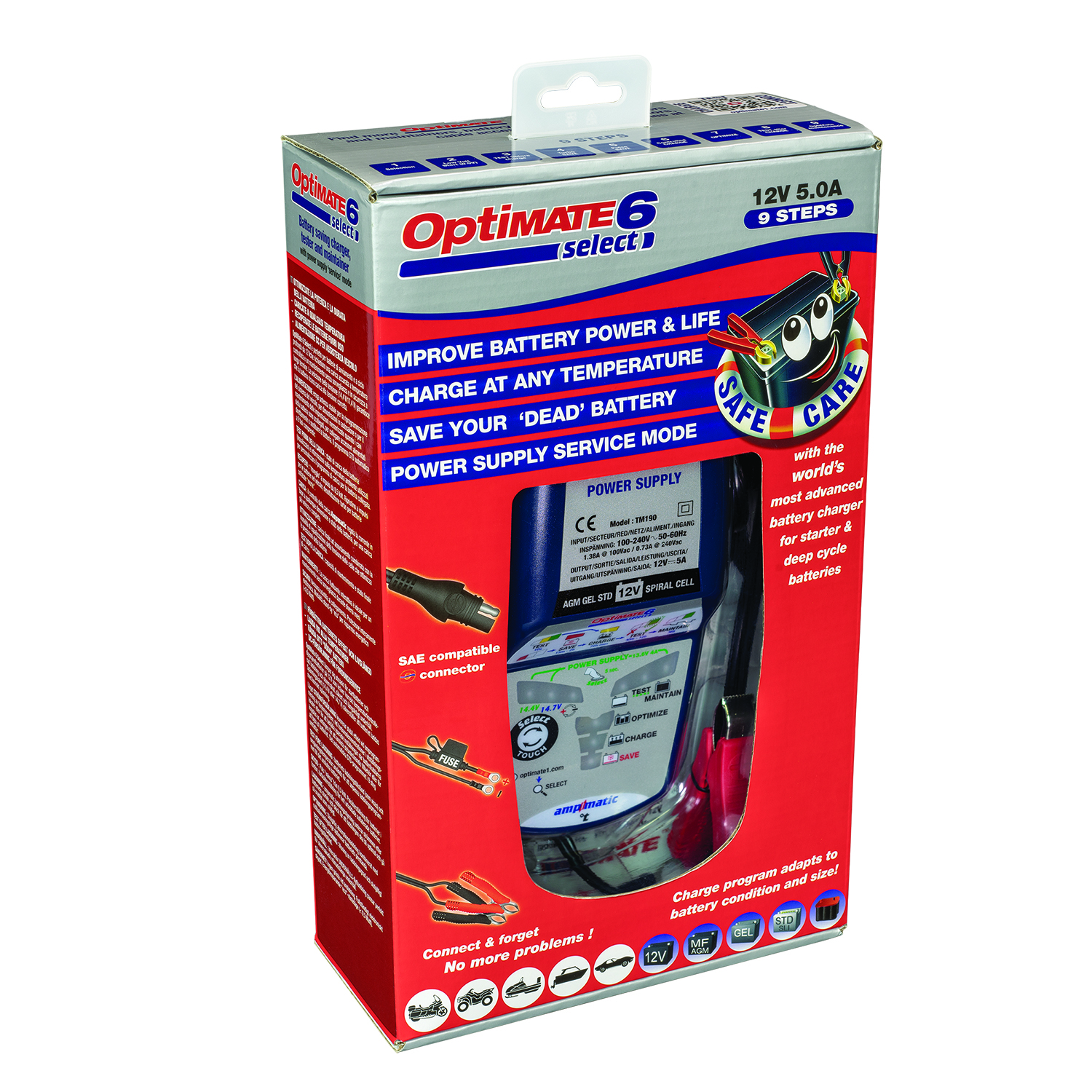 BATTERY CHARGER, 12V, AMPMATIC / OPTIMATE 6